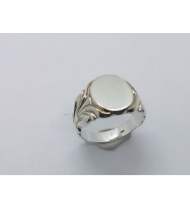 Zilver Graveerring ovaal 11x14 mm mt. 19¾ - 3222560
