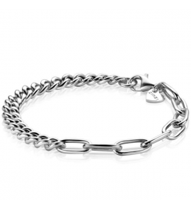 ZINZI zlv. armband gourmet/paperclip schakels 20 cm - 3222168