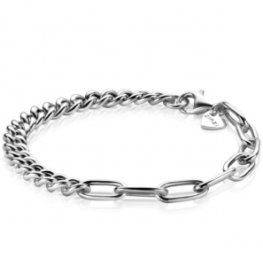 ZINZI zlv. armband gourmet/paperclip schakels 20 cm - 3222168