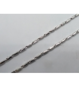 Goud wit collier staafjes 2 mm 45 cm - 3222171