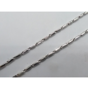 Goud wit collier staafjes 2 mm 45 cm - 3222171