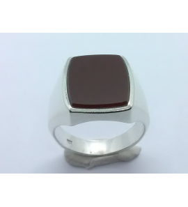 Zilver heren ring carneool stomp-rechthoek 17x13 mm mt. 19¾ - 3222230