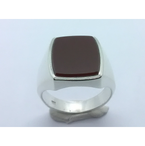 Zilver heren ring carneool stomp-rechthoek 17x13 mm mt. 19¾ - 3222230