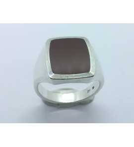 Zilver heren ring carneool stomp-rechthoek 15.5x12.5 mm mt. 19½ - 3222231