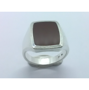 Zilver heren ring carneool stomp-rechthoek 15.5x12.5 mm mt. 19½ - 3222231