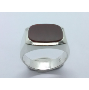 Zilver heren ring carneool stomp-rechthoek 14x11 mm mt. 20 - 3222232