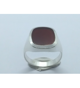 Zilver heren ring carneool stomp-rechthoek 15x12 mm mt. 19½ - 3222234