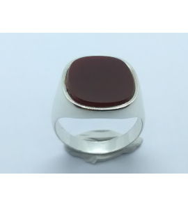 Zilver heren ring carneool stomphoek 15.5x13 mm mt. 19 - 3222235
