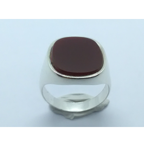 Zilver heren ring carneool stomphoek 15.5x13 mm mt. 19 - 3222235