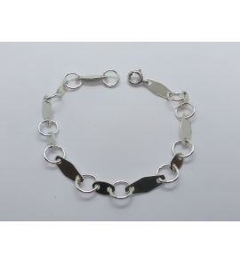 Zilver armband wieber/ovaaltje/rondje 18.5 cm - 3222221