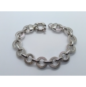 Zilver armband fantasie 13 mm groot veerslot 18 mm 20 cm - 3222223