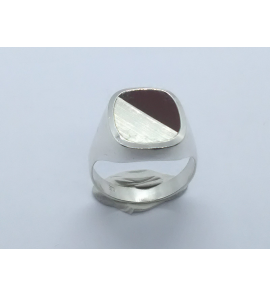 Zilver heren ring carneool half ovaal 15x13 mm mt. 19½ - 3222238