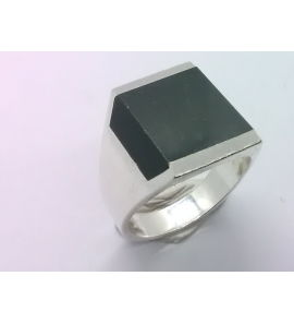 Zilver heren ring met Heliotroop 16x13 mm mt. 19½ - 3222243
