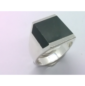 Zilver heren ring met Heliotroop 16x13 mm mt. 19½ - 3222243