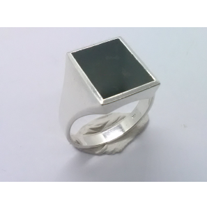 Zilver heren ring met Heliotroop 14x11 mm mt. 19¾ - 3222244