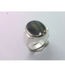 Zilver herenring met Kwarts ovaal 17x14 mm mt. 20 - 3222248
