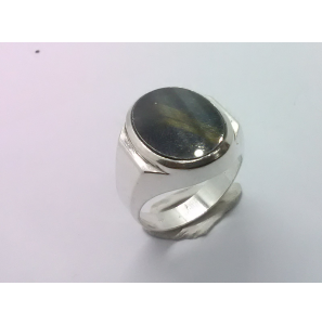 Zilver herenring met Kwarts ovaal 17x14 mm mt. 20 - 3222248