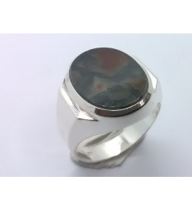 Zilver herenring met Agaat ovaal mt. 20¼ - 3222251