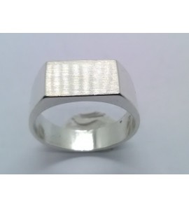 Zilver herenring rechtgoek 13x8.5 mm mt. 18¾ - 3222321