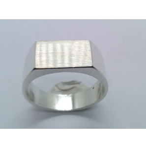 Zilver herenring rechtgoek 13x8.5 mm mt. 18¾ - 3222321