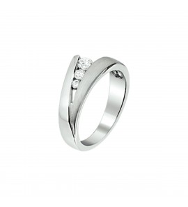 Zilver RH dames ring mat/glans en zirk. mt. 16½ - 3222283