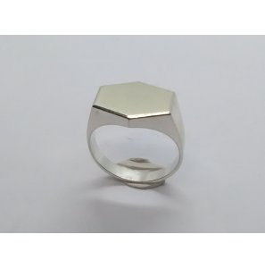 Zilver herenring zeskant 13x16 mm mt. 20¾ - 3222366