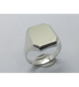 Zilver herenring achtkant 16x13 mm mt. 20¼ - 3222370