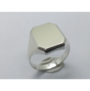 Zilver herenring achtkant 16x13 mm mt. 20¼ - 3222370