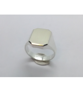 Zilver herenring achtkant 15x12 mm mt. 19¼ - 3222372
