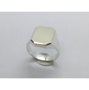 Zilver herenring achtkant 15x12 mm mt. 19¼ - 3222372