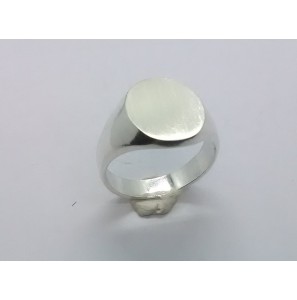 Zilver herenring ovaal 14x16 mm mt. 21 - 3222376