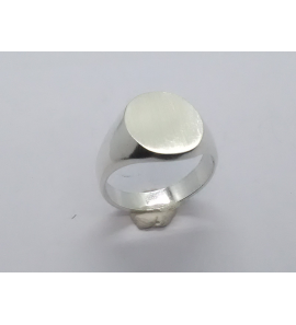 Zilver herenring ovaal 14x16 mm mt. 19¼ - 3222378