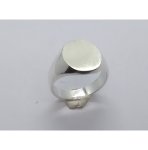 Zilver herenring ovaal 14x16 mm mt. 19¼ - 3222378
