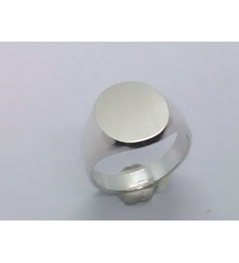 Zilver herenring ovaal 14x16 mm mt. 19¾ - 3222381