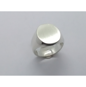 Zilver herenring ovaal 14x16 mm mt. 18 - 3222384