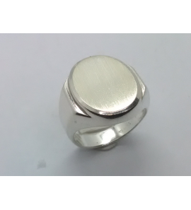 Zilver herenring ovaal 14x17 mm mt. 19 - 3222388