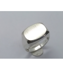 Zilver herenring rechthoek ovaal 17x13 mm mt. 20 - 3222391