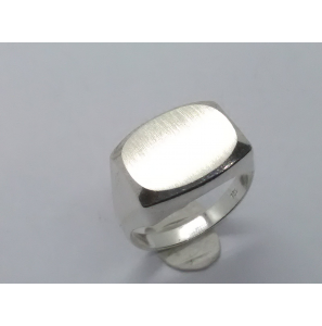 Zilver herenring rechthoek ovaal 17x13 mm mt. 20 - 3222391