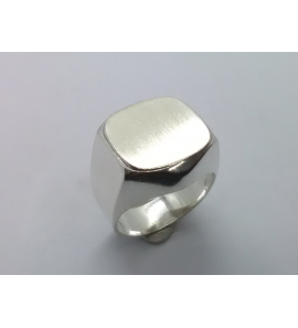 Zilver herenring stomp- rechthoek 15x17 mm mt. 20 - 3222411