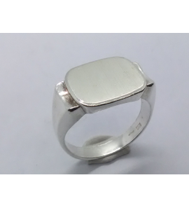 Zilver herenring stomp-rechthoek 15x12 mm mt. 21¼ - 3222414