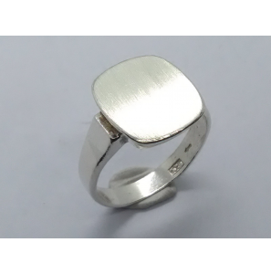 Zilver herenring stomp-rechthoek 15x12 mm mt. 21 - 3222415