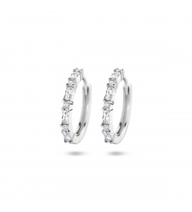 Zilver klap-creolen met zirkonia 17x2 mm - 3222402
