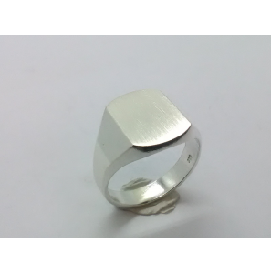 Zilver herenring stomp- rechthoek 12x16 mm mt. 19 - 3222410