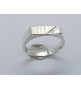 Zilver herenring rechthoek diamante 14x5 mm mt. 20 - 3222493