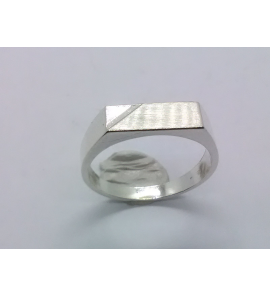 Zilver herenring rechthoek diamante 14x5 mm mt. 20 - 3222495