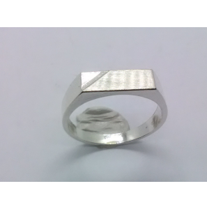 Zilver herenring rechthoek diamante 14x5 mm mt. 20 - 3222495