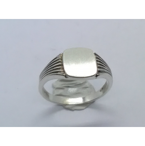 Zilver graveerring 8x6 mm mt. 19¾ - 3222497