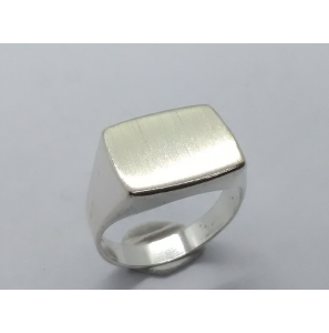 Zilver herenring stomp-rechthoek 15x12 mm mt. 19¾ - 3222417