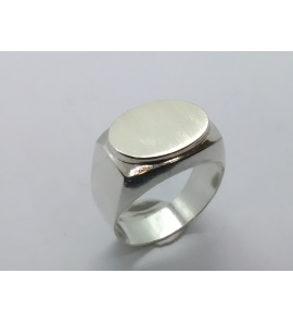 Zilver herenring ovaal 16x12 mm mt. 21¼ - 3222425