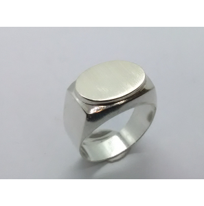 Zilver herenring ovaal 16x12 mm mt. 21¼ - 3222425